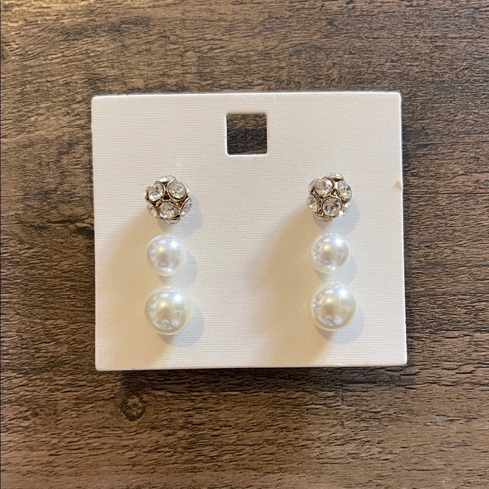 Elegant Pearl and Crystal Drop Earrings